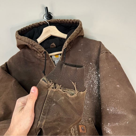 Vintage Carhartt Brown Hooded Jacket - Picture 3 of 6